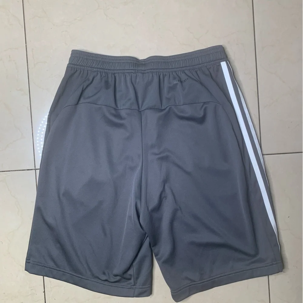 Sz Small Adidas Gray Athletic Shorts with Three Stripes